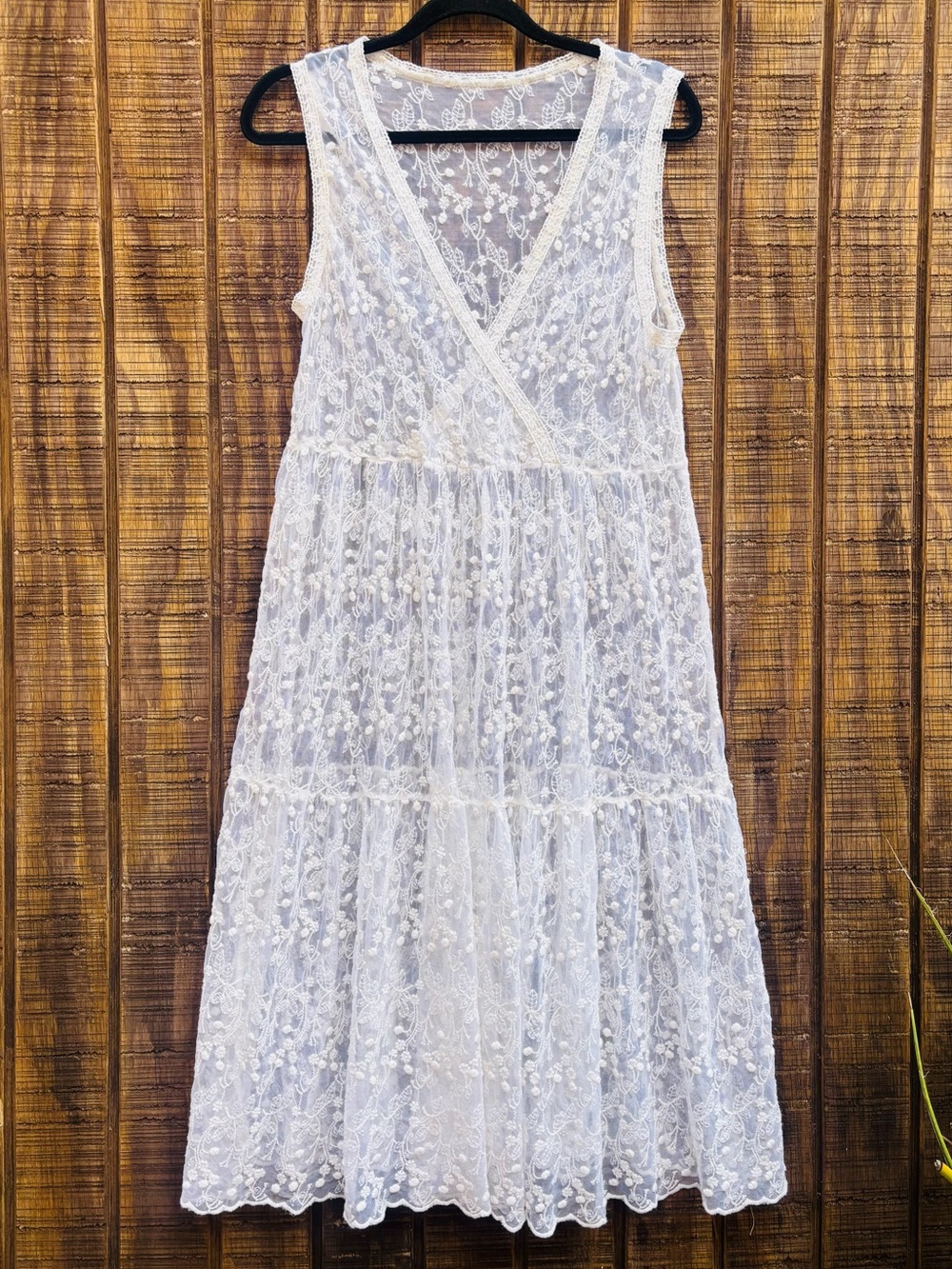 White Sheer Floral Dress